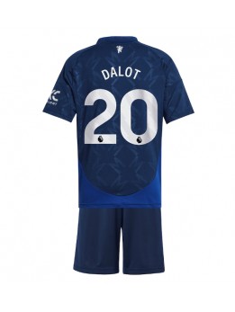 Manchester United Diogo Dalot #20 Replika Borta Kläder Barn 2024-25 Kortärmad (+ byxor)